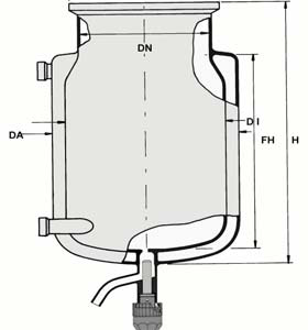 HWS-flat flange vessels type BDAV